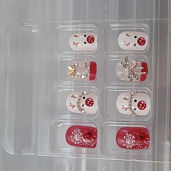 2/$16 3D Holiday Christmas French Manicure Press On Nails - Picture 7 of 9